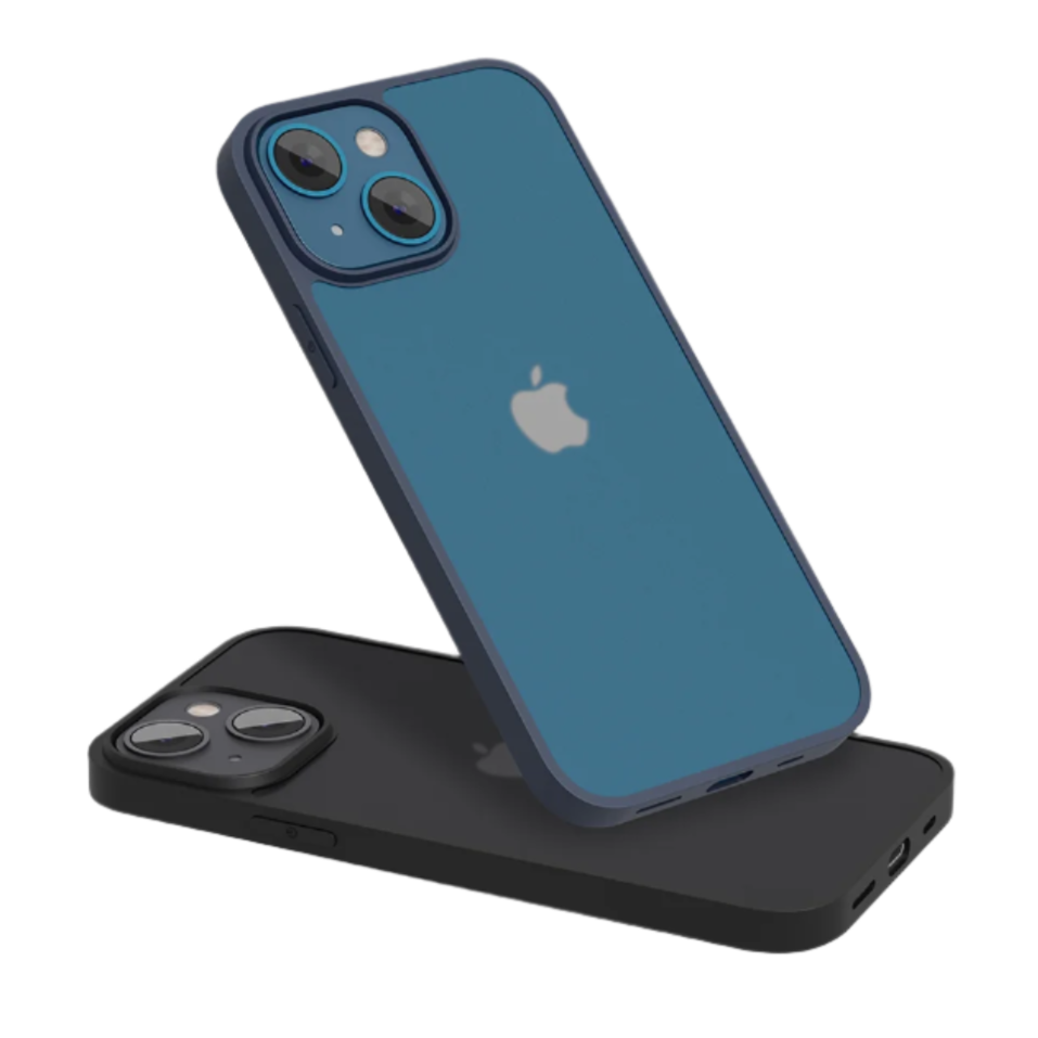 Ultra-thin, midnight blue Peel iPhone case showcasing sleek, minimalist design and precise fit.